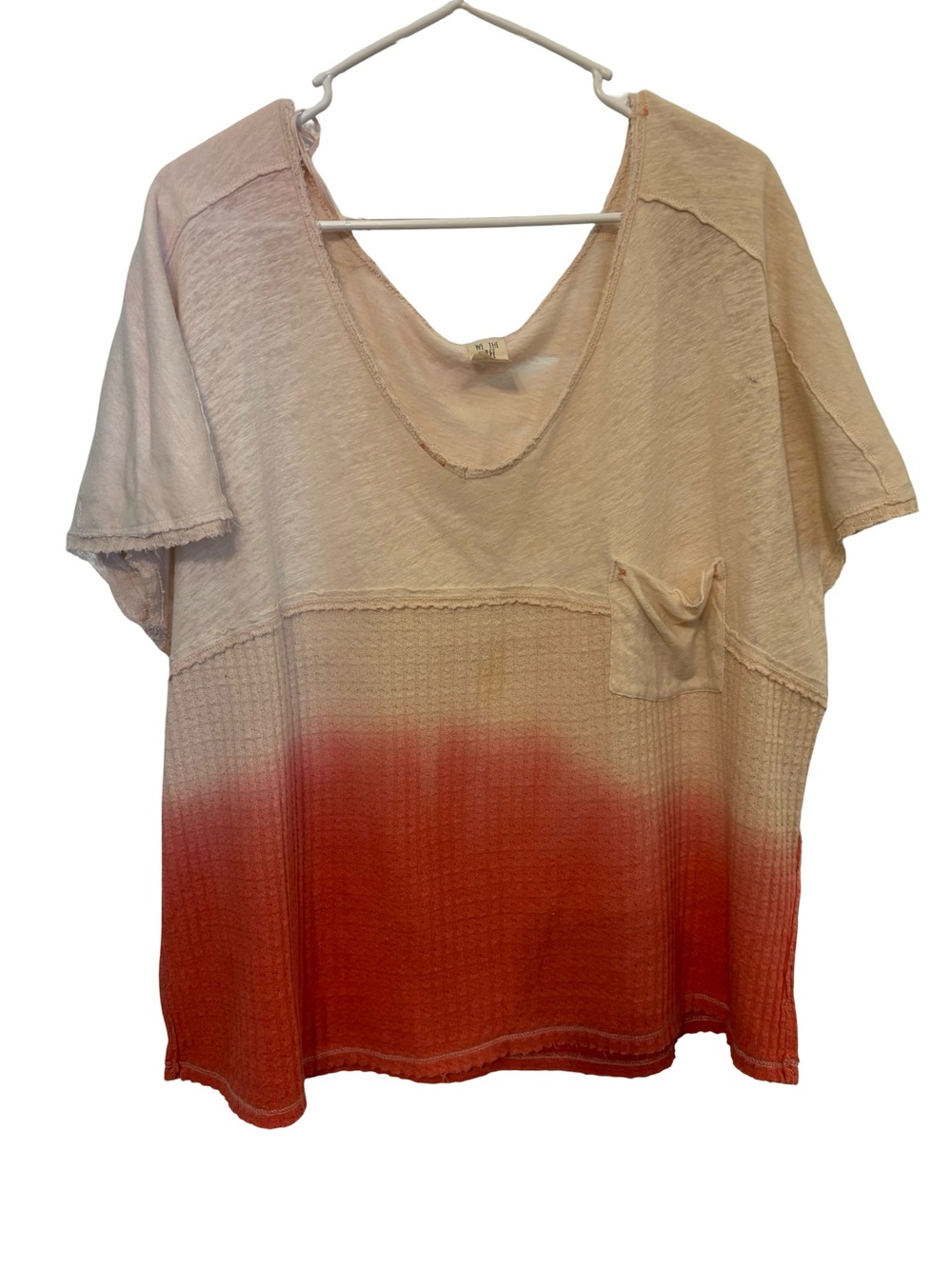 We The Free Short-Sleeve Ombre Tee in Cream and Coral